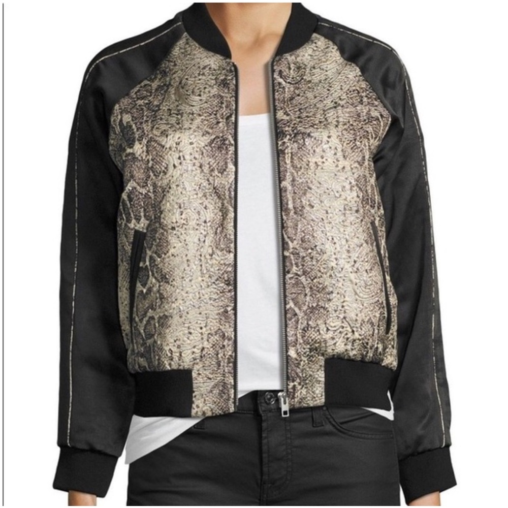 Zadig & Voltaire Snakeskin Billy Bomber Jacket